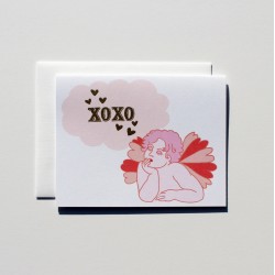 Valentine Cupid with Metallic Gold Embossed XOXO Valentine Cupid with Metallic Gold Embossed XOXO